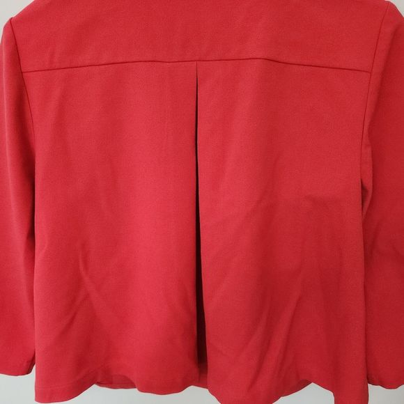 CHICO'S Women's Orange Dress Jacket Formal Business Snap Button Size 1 - Picture 6 of 9